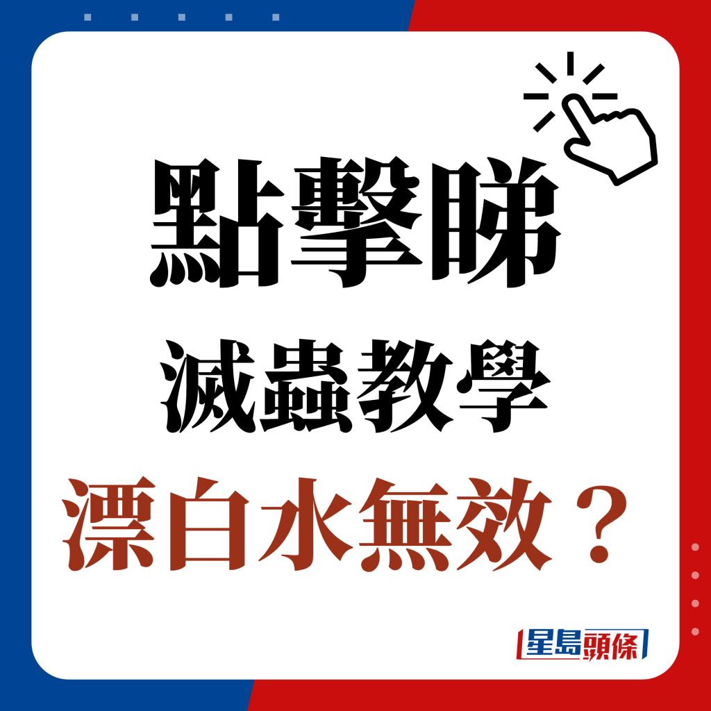 點擊睇 滅蟲教學 漂白水無效？